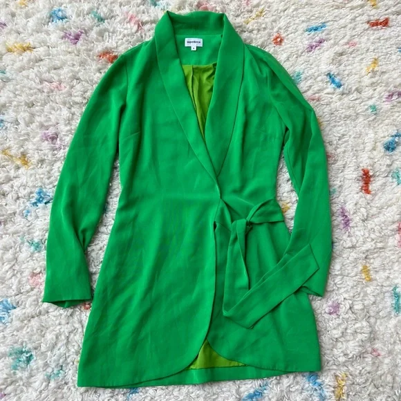 Superdown x Revolve Kelly Green Blazer Wrap Dress - Picture 2 of 8